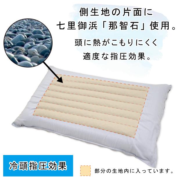 抗菌防臭加工無料 冷頭石枕 43×63cm 那智石使用 硬め 石まくら