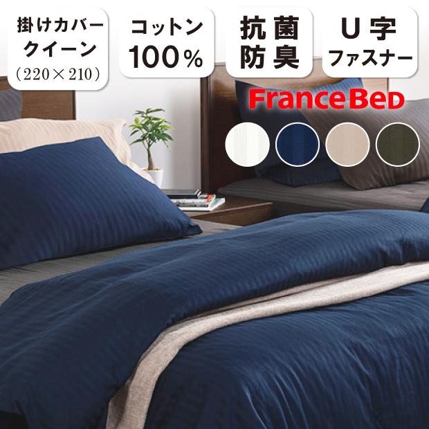 フランスベッド 掛けカバー Line&Earth クイーンロング 220×210