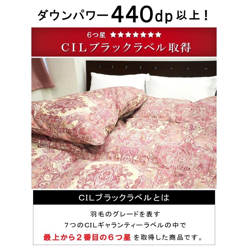 新品【六つ星】ブラックラベル＊フランス産９５％増量１，２キロ＊二層羽毛布団ＳＢ ダブル] 羽毛布団 超増量2.0kg 日本製 マザーグースダウン95％ CIL