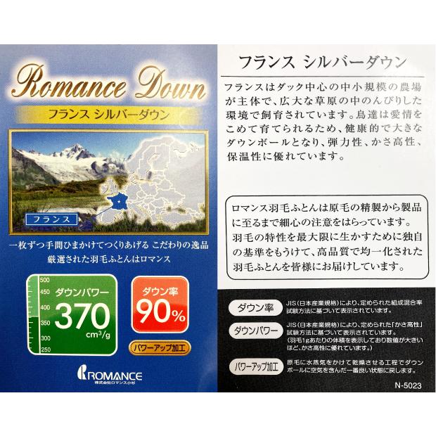 ロマンス小杉 抗菌防臭加工無料 SHIAWASE FUTON 真綿入羽毛肌掛け