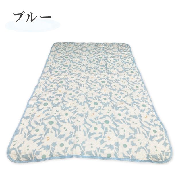 抗菌防臭加工無料 水洗い ガーゼ キルト 敷きパッド シングル 綿100