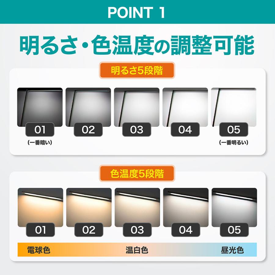 LEDライト スタンド付き 色温度調整可能 収納ケース付きデスク