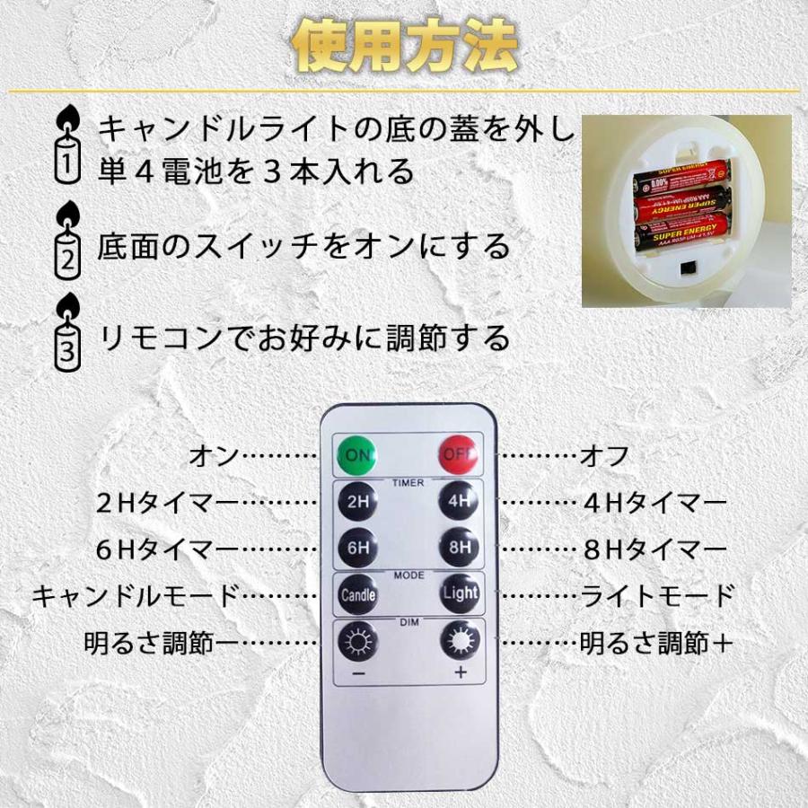LEDキャンドルライト キャンドル 3本セット 間接照明 インテリアライト