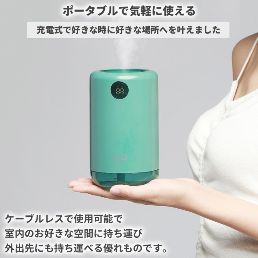 加湿器 卓上加湿器 USB 充電式 大容量 超音波式 ナノミスト 自動停止