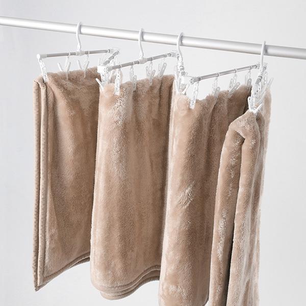 シーツハンガー ピンチ24個付 洗濯ハンガー ピンチハンガー 毛布ハンガー シーツ干しハンガー 省スペースハンガー | 東和産業 | 16