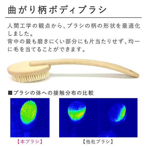 ボディブラシ 曲柄 豚毛 背中 弾力 泡立ち ボディーブラシ 体洗うブラシ 体洗う 背中 背中洗い 心地よい ブラシ ボディケア シンプル 日本製 送料無料 |  | 05