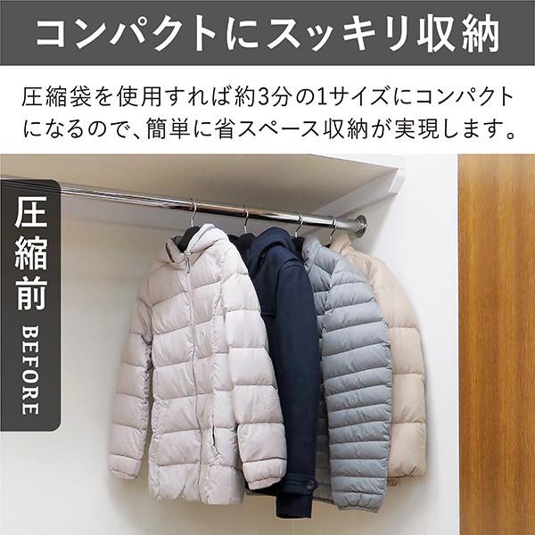 吊るせる 衣類 圧縮袋 ショート 2枚入 110cm ハンガー 吊り下げ収納