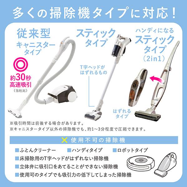 布団圧縮袋 Lサイズ 3枚組 激速 高速 急速 スティック掃除機対応 圧縮袋 ふとん圧縮袋 布団圧縮 掛け布団 敷布団 シングル ダブル 130×100cm セット 送料無料 |  | 03