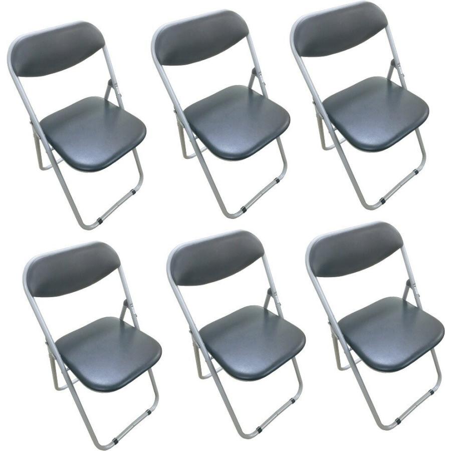 6脚セット 折りたたみパイプ椅子 ブラック 会議椅子 パイプチェア 業務椅子 折りたたみパイプ椅子 会議用椅子 パイプ椅子 簡易椅子｜kainetspg