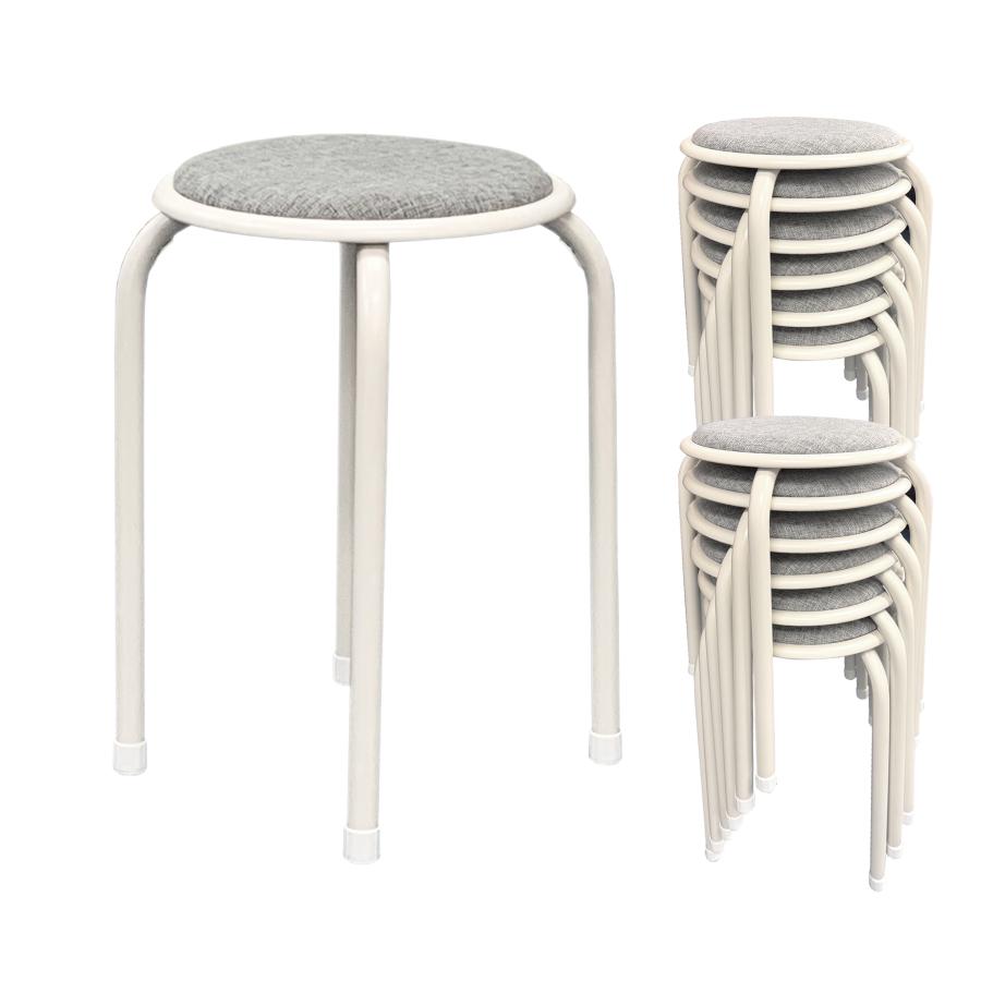 ラウンドチェア スタッキングチェア B03 布 GY グレー パイプ椅子 丸