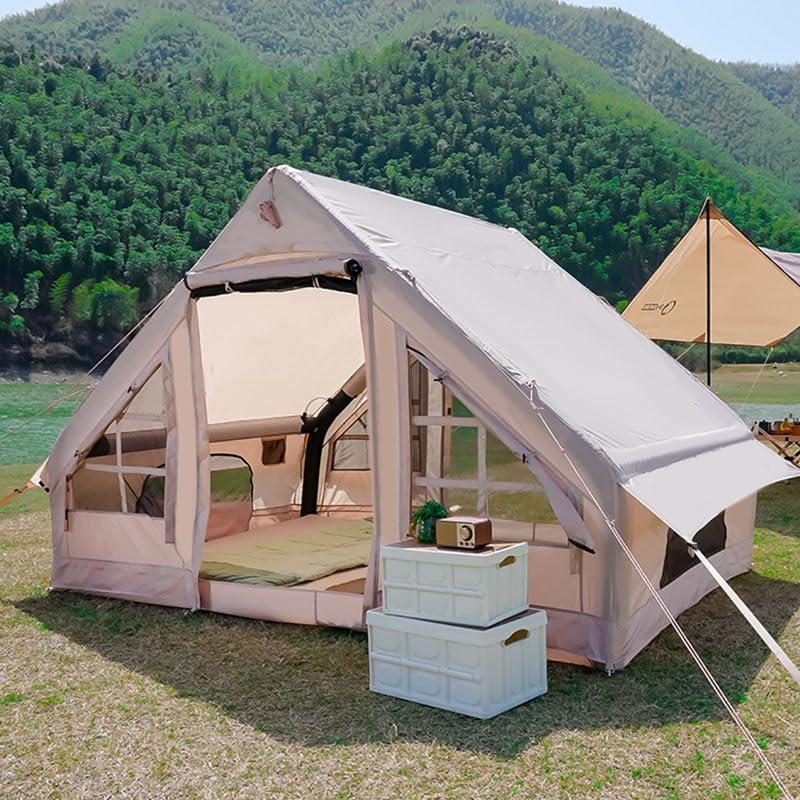 特大インフレータブルテントキャノピー付き 屋外インフレータブルテント折りたたみ3?5人に適しており、キャンプ
