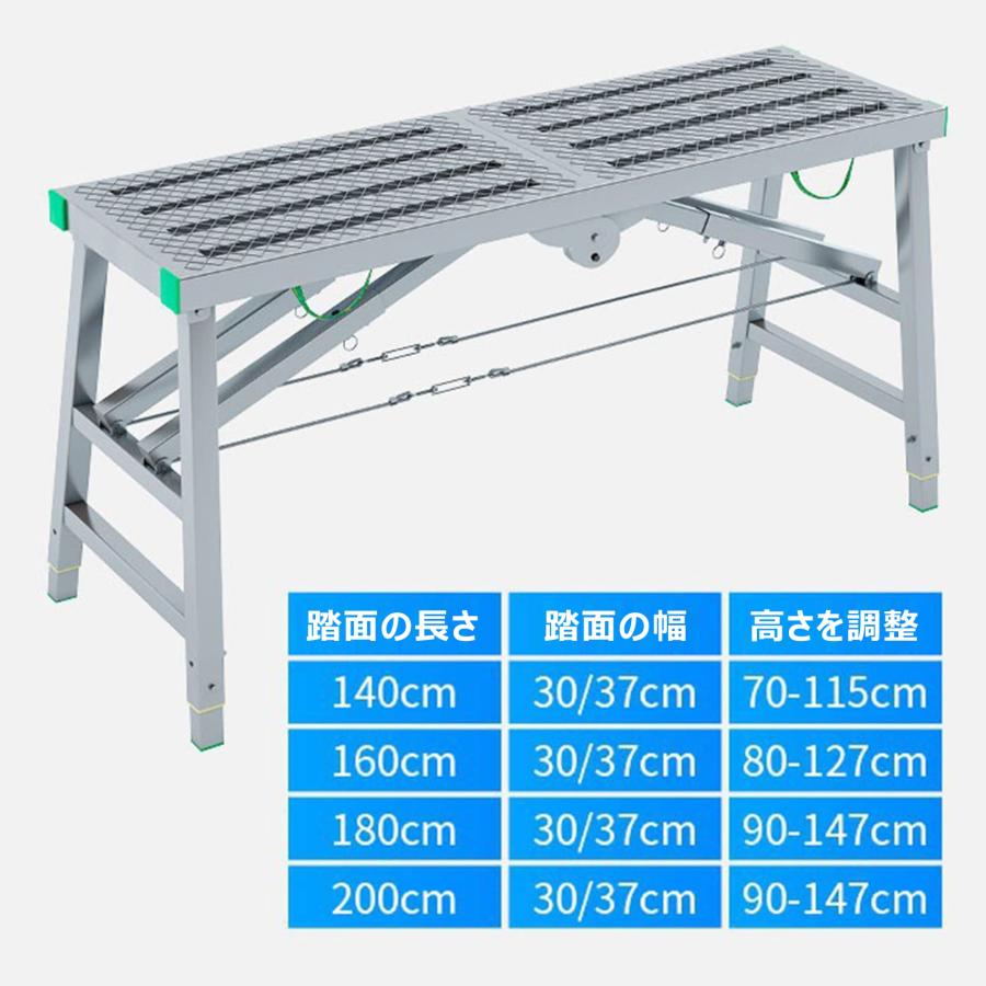 作業台　足場　手摺　アルミ 足場台 洗車台 作業台 脚立 軽量 踏み台 折りたたみ式 アルミ足場台