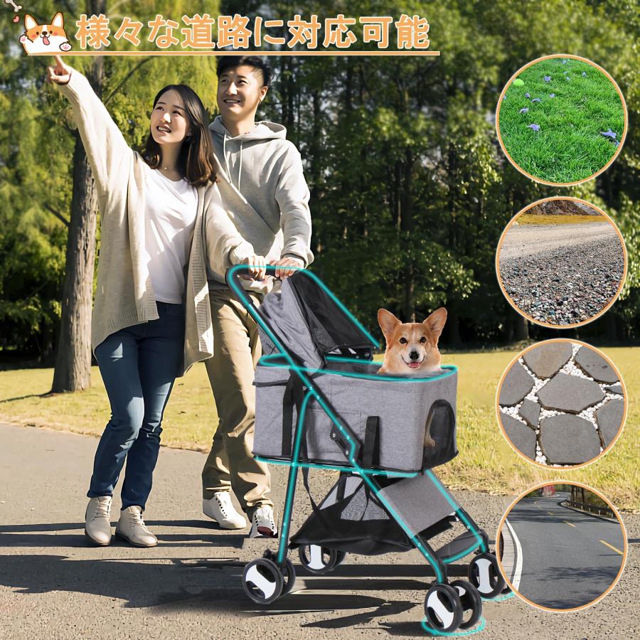 ペットカート 犬用 分離型 4輪 軽量 小型犬 ペットバギー 360°回転