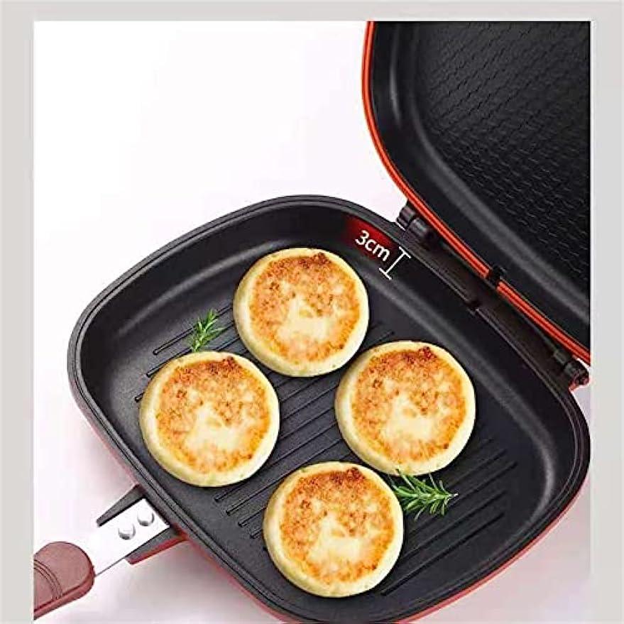 【すぐに発送】希少　IH対応　両面焼きフライパン　24cm 公式 ハッピークッカー グルメパン IH対応 ガス火OK 両面フライパン