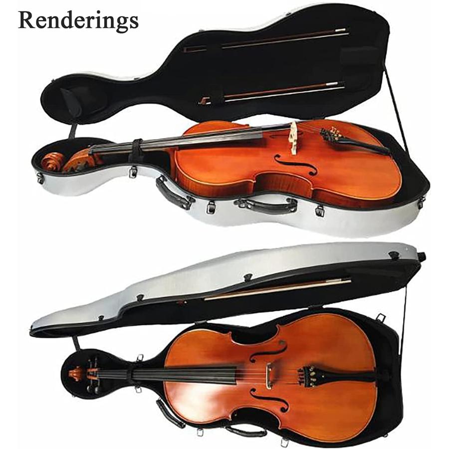 チェロ　ケース付き セロケースチェロ ケース、4/4 チェロ ハード ケース、超軽量カーボン