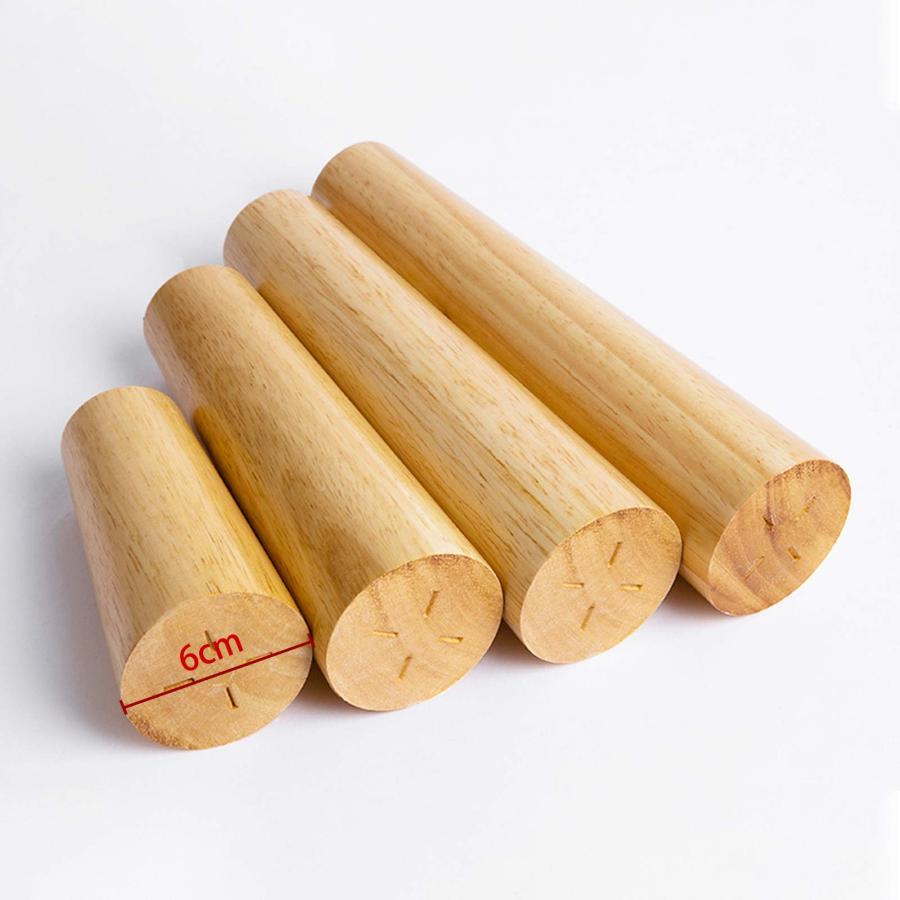 4本セット ソファ 脚 6cm 家具脚 木製、テーブル 木 6から70 Cm高さ