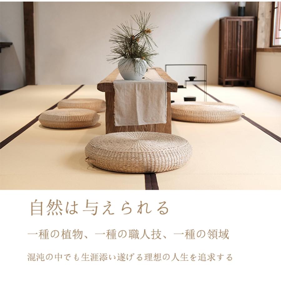 蒲団敷き円形手編み畳ふき窓座布団 厚いわら布団茶道クッション地面