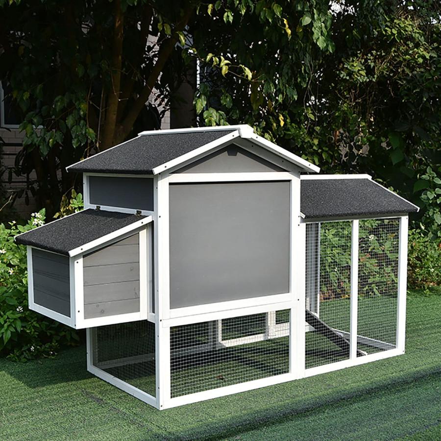 鶏小屋 鶏用ケージ 金網製の戸と窓 アスファルト屋根付き トレイ付き 