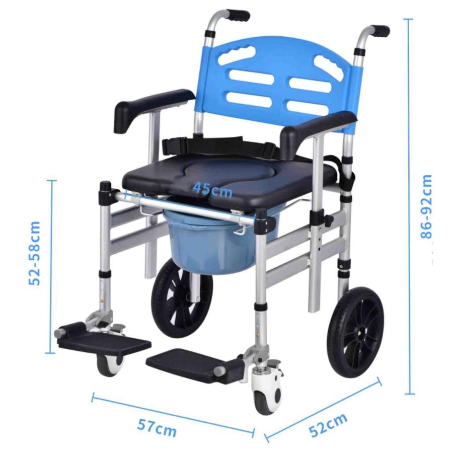 介護用シャワー椅子 360° 回転 キャスター付き高齢者 風呂椅子 トイレ