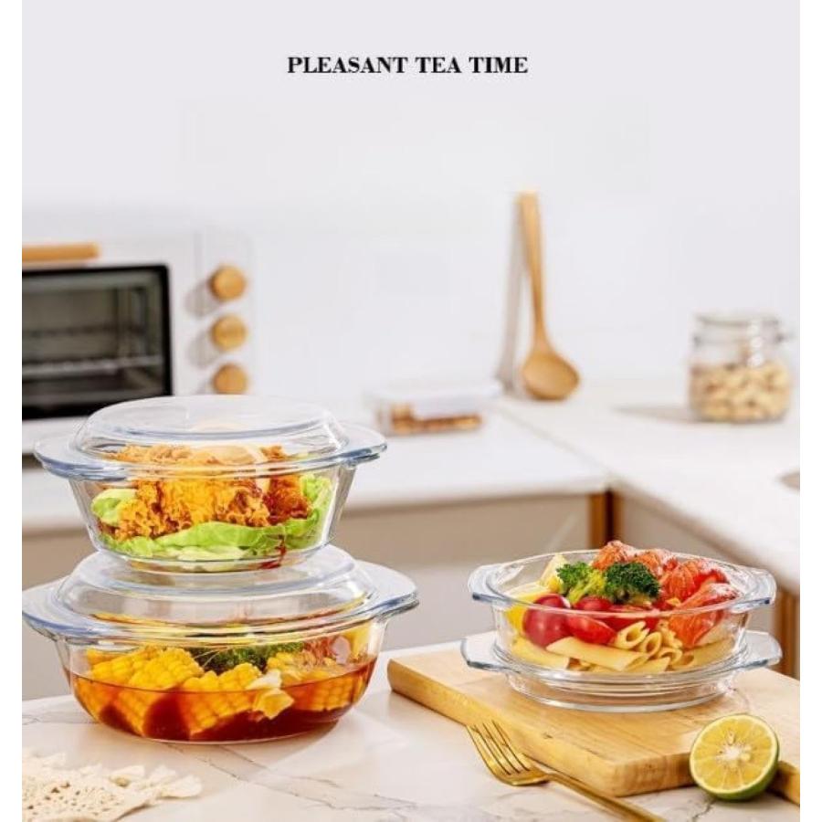 透明なガラスのキャセロール ガラス耐熱皿 防水ガラス蒸し鍋 蒸し鍋