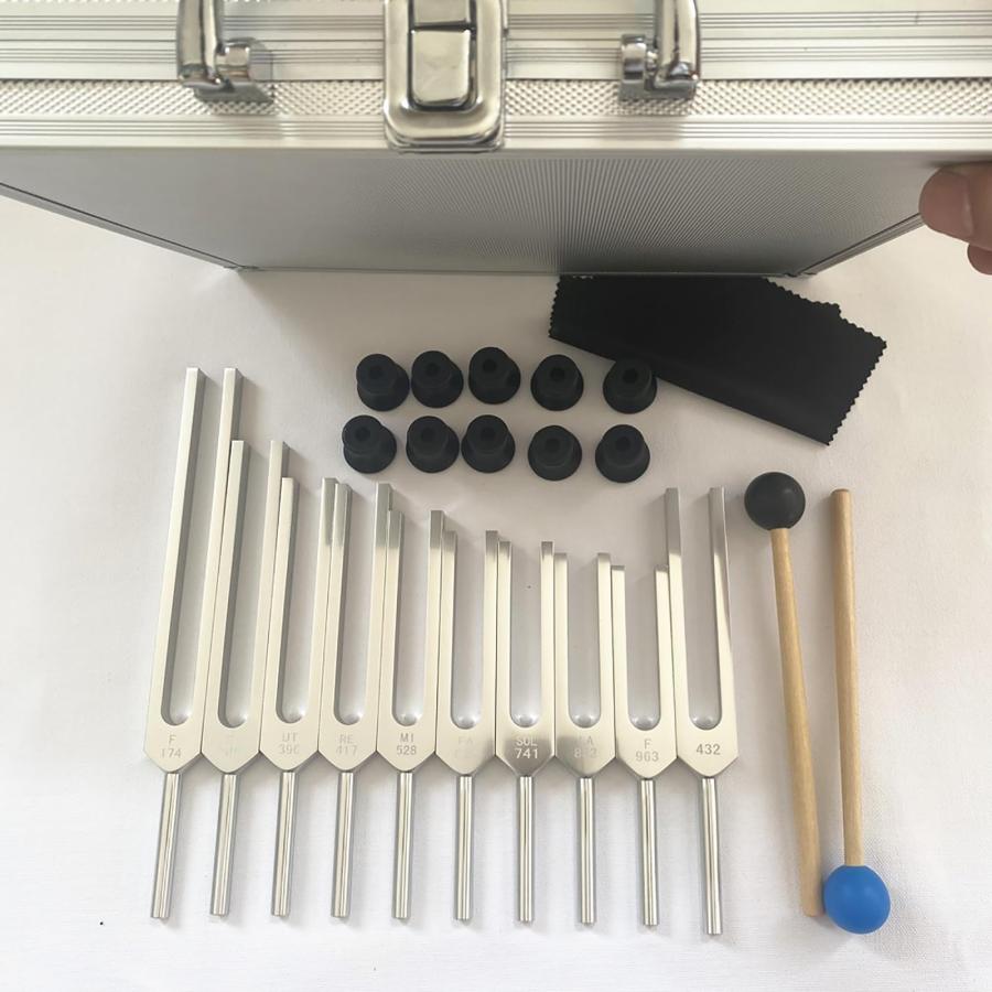 音叉チャクラ、チャクラ音叉セット、コード化された音叉の10本セット