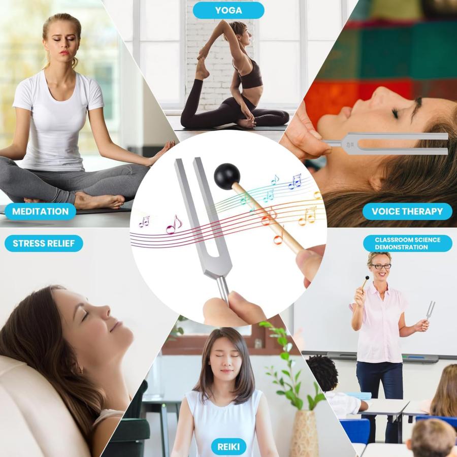 音叉チャクラ、チャクラ音叉セット、コード化された音叉の10本セット