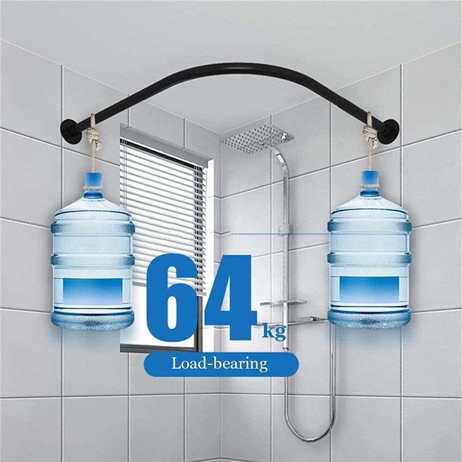 シャワーカーテンロッド Shower Curtain Rod L字型 拡張可能なシャワー