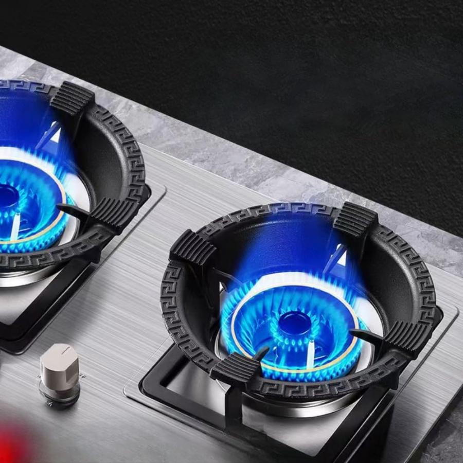 過熱防止センサー対応補助五徳 ガスストーブラック 鋳鉄鍋リング 防風