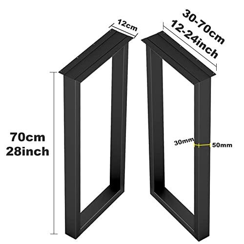 アイアン テーブル脚 高さ70cm 奥行30-60cm ブラック メタルスチール