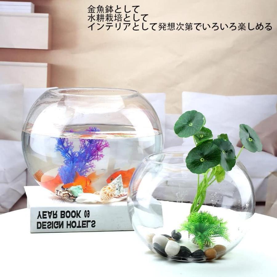 金魚鉢水槽 丸型透明金魚鉢アクアリウム ボウル 金魚水培 容器 観葉