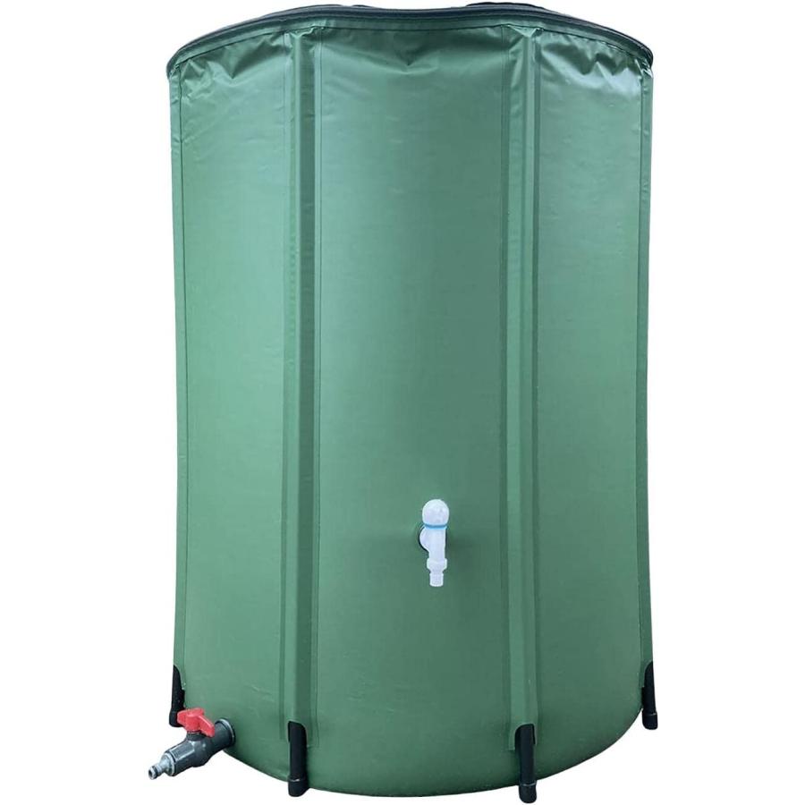 緑色 貯水タンク 円筒形 蓋付き 家庭用 貯水タンク 折りたたみ式貯水タンク 100L / 200L/ 屋外用レイン