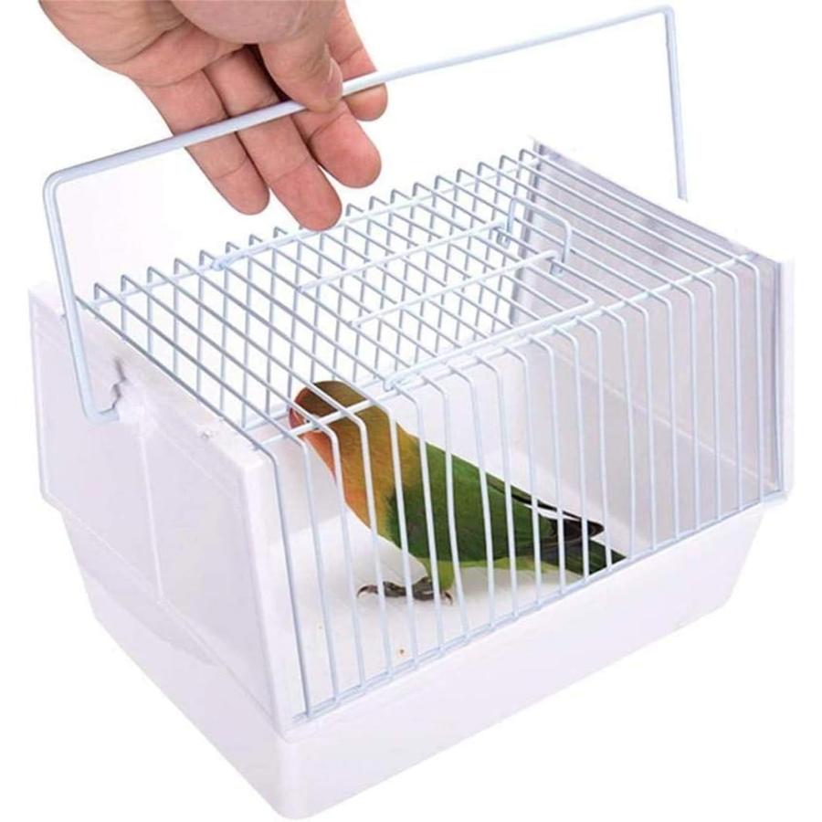 鳥かご 2つ自動給餌器/1本止まり木付 バードケージ 小鳥 組み立て式
