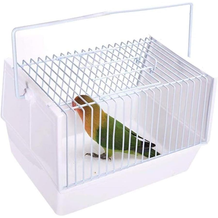 鳥かご 2つ自動給餌器/1本止まり木付 バードケージ 小鳥 組み立て式