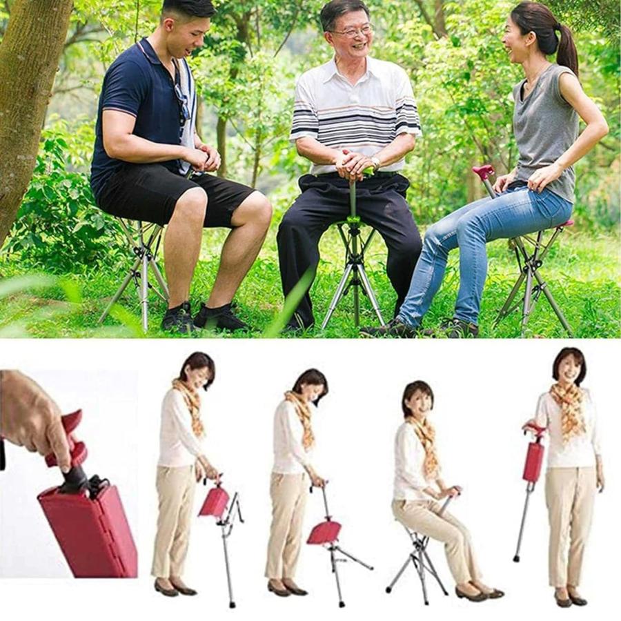 シート付き杖 ステッキチェア 杖 椅子になる杖 移動補助 高齢者用杖
