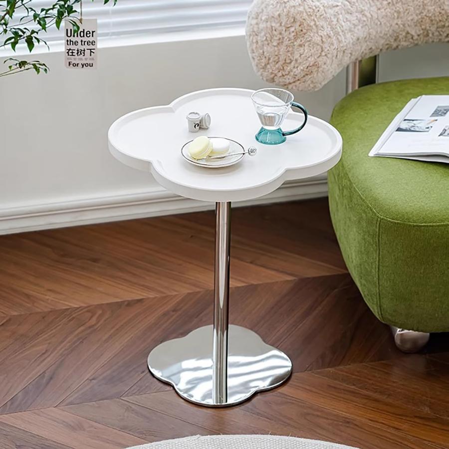 ソファー サイドテーブル サイド テーブル サイドテーブル おしゃれ 花の形の木製サイドテーブル、エレガントな小さなソファコーヒーエンドテーブル、丸いステン ソファー サイドテーブル サイド テーブル おしゃれ 花の形の木製