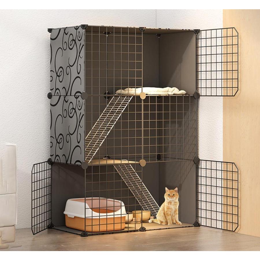 猫 ケージ 特大キャットケージ折り畳み式 持ち手付き移動便利室内飼い