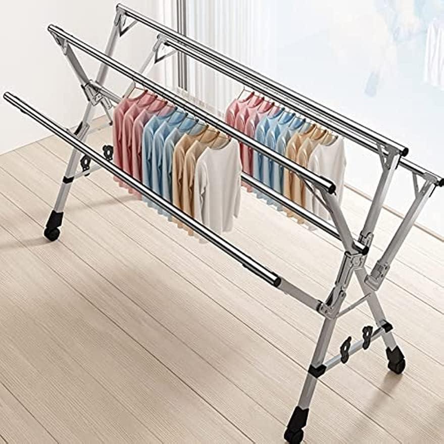 折りたたみ 物干しスタンド 、洗濯物干し室内物干し物干しラック 伸縮