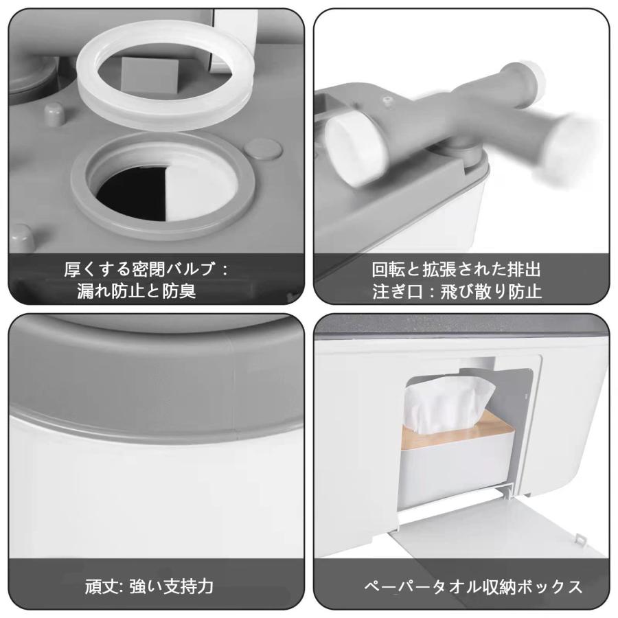 ポータブルトイレ 簡易トイレ 20L(水洗タンク) 24L(汚水タンク）溶液付き ポータブル水洗トイレ 簡易トイレ 20L(水洗タンク) 24L(汚水タンク