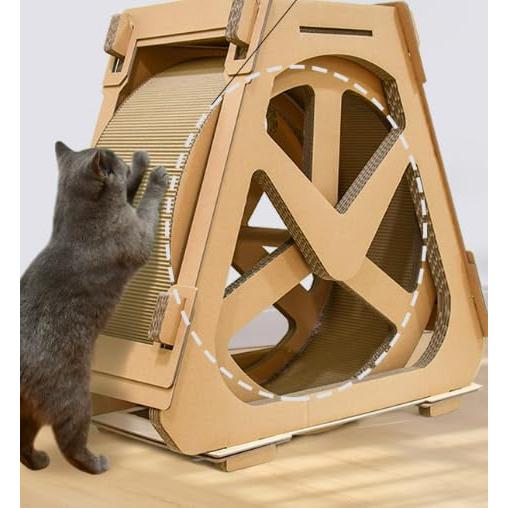 o 猫用回し車 段ボール製回転マシーン ランニングマシーン 遊具