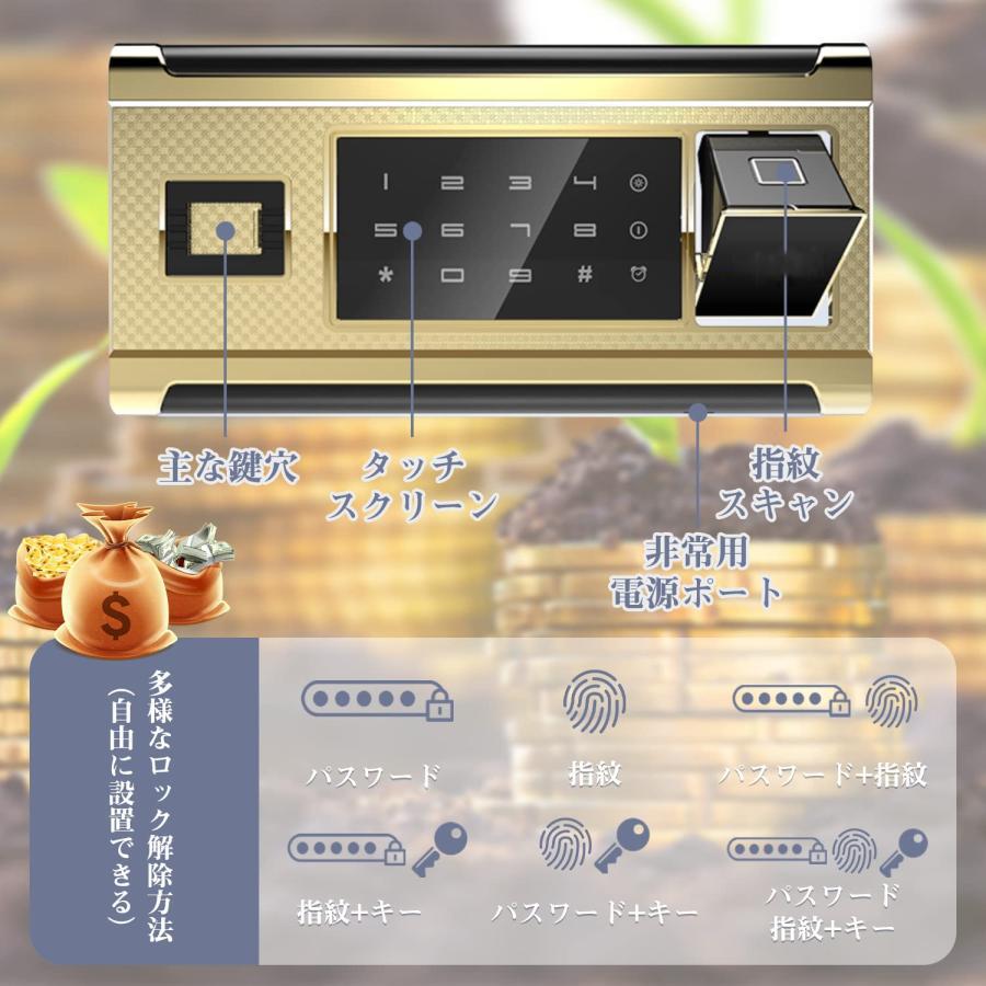 パスワード式　金庫　新品 金庫 家庭用 保管庫 電子金庫 指紋パスワードキャビネット テンキー式