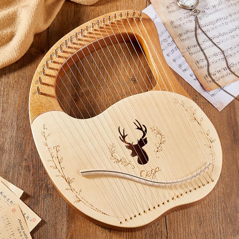 竪琴ハープ 19弦木製 ライアーハープ ハープセット Lyre Harp メタル