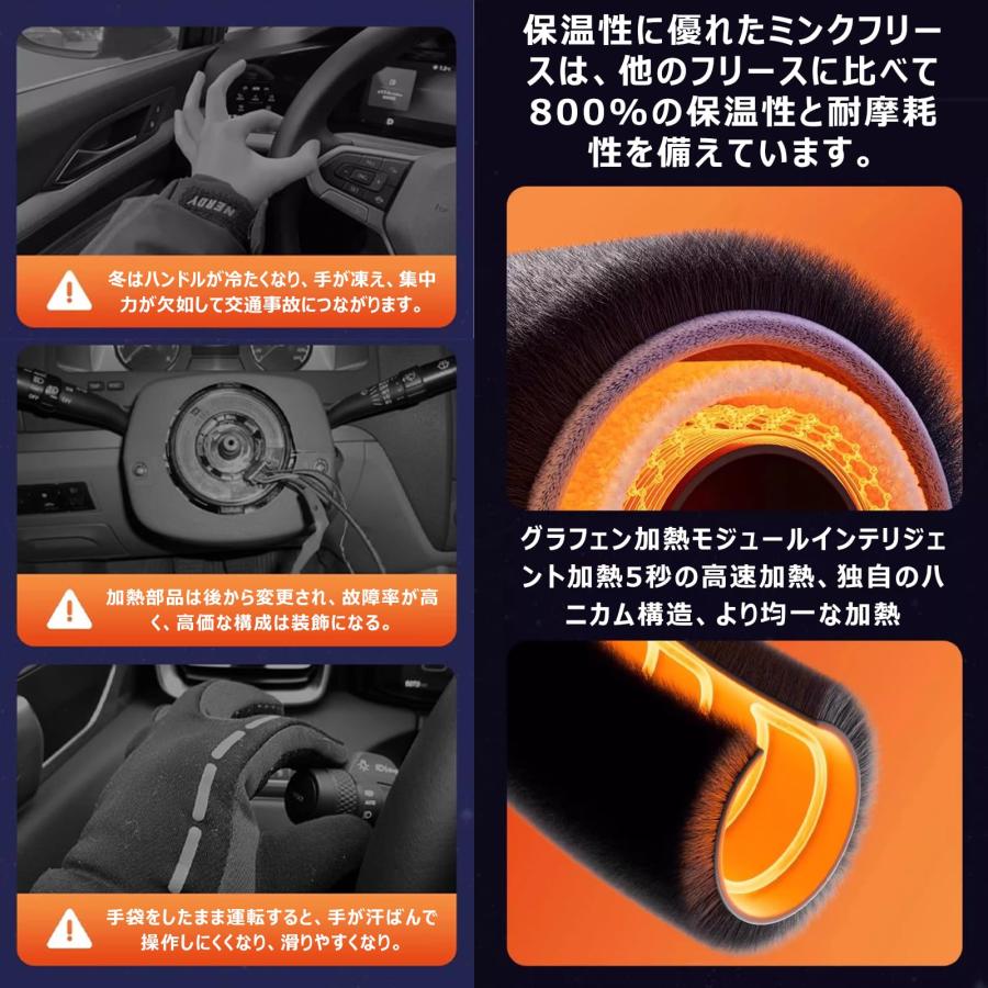 ハンドルヒーター 車 ワイヤレス 充電式 車のハンドル ヒーター O/D型