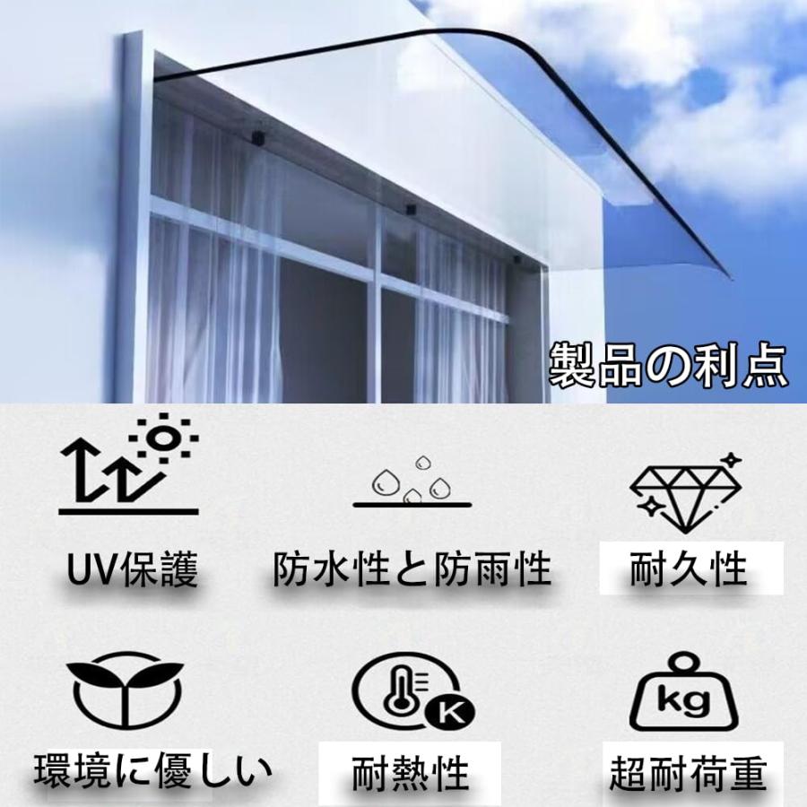 新品(未使用)_屋根庇 ひさし 雨よけ サンシェード オーニング屋根ひ(2個) Amazon.co.jp: 屋根後付け 庇 住宅用ひさし雨よけ 壁側 80/120