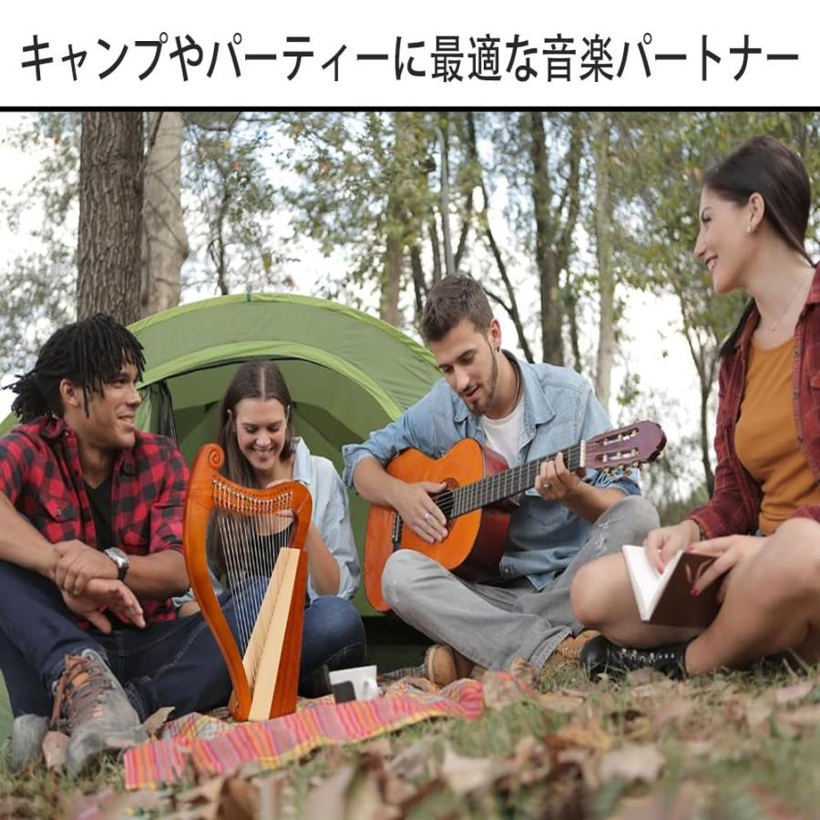 竪琴ハープ アイリッシュハープ 15弦ハープ マホガニー弦楽器 純粋な音