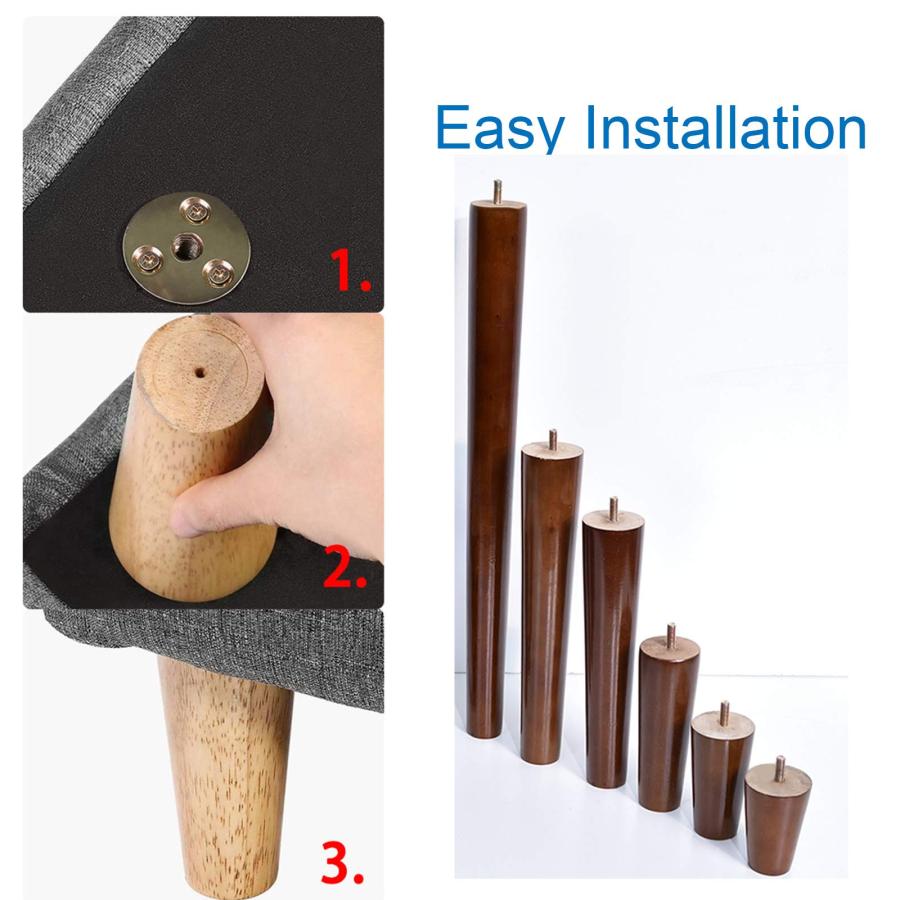 4個 家具脚 木製 15cm?20cm、ソファ 脚 M8?M10、Diy ソファー 交換