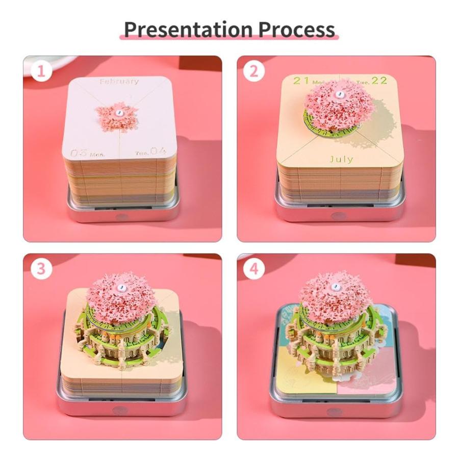 3D スカイ キャッスル ガーデン カレンダー付き 2026 芸術的なメモ帳