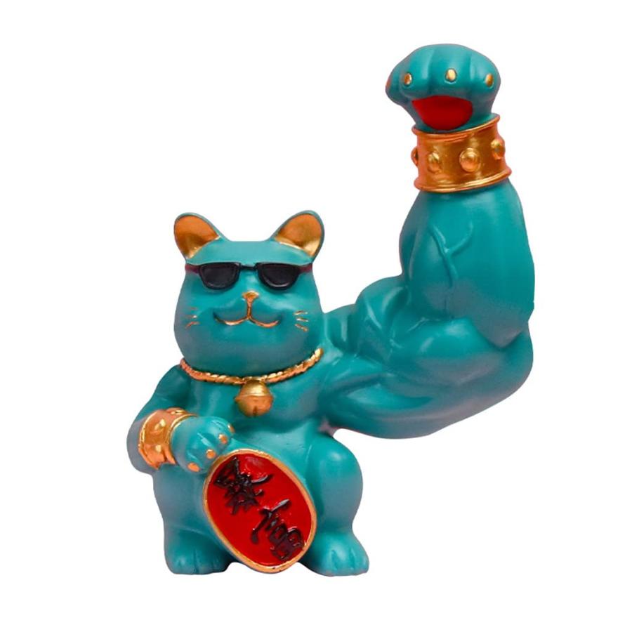 最低価 性格筋肉招き猫~麒麟腕招き猫小さな品物をプレゼントする 筋肉招き猫 ラッキー猫 置物 ユニコーンアーム 樹脂装飾 強力な筋肉