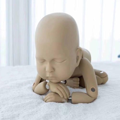 新生児 50CM フォトグラフィ トレーニング モデル 金属 ボール ドール ニューボーンフォト プロップス スタジオ用 小道具 小物 スーツケース付きの画像