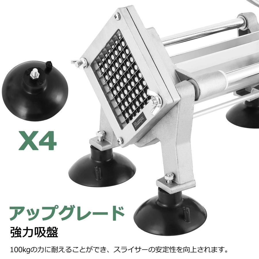 ポテトカッター 手動式 野菜カッター 業務用 8/10/12mm3種ブレード ステンレス製 じゃがいも/にんじん/キュウリ 家庭用 株式会社錦 ポテトカッター 手動式 野菜カッター 業務用 8/10/12mm3種ブレード