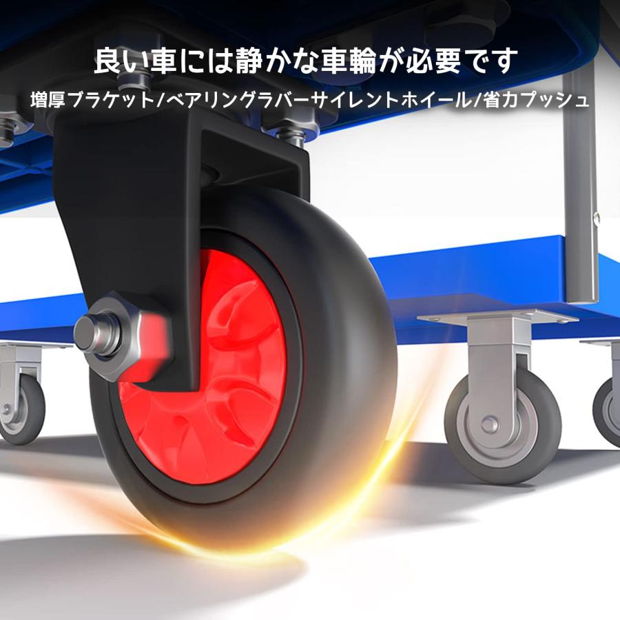 500KG 静音 業務用台車 コンパクト台車 荷物台車 耐摩耗性ミュートラバーホイール 株式会社S＆L 家庭用業務用 運搬 重く平台車、テンションコード含む (S 台車 折りたたみ 250-500KG 静音 業務用台車 コンパクト台車 荷物台車